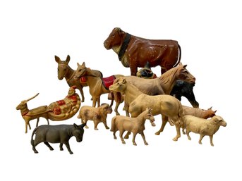 1930s Celluloid Animal Toys Lot Of 12