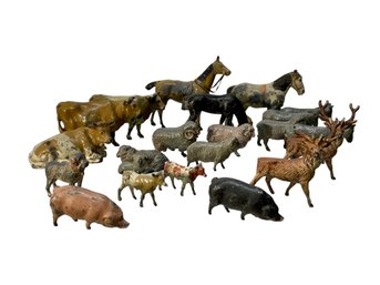 20 Plus Antique Cast Metal Farm Animals