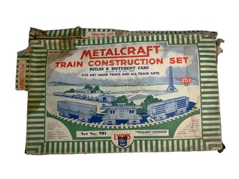 Vintage 1930 Metalcraft Toy Train Construction Set No. 981 Incomplete