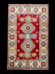 Wool And Cotton Blend Hand Woven Rug B