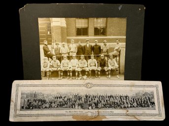 Antique Gloucester MA High School Baseball Team Photo And Mens Bible Class Photo