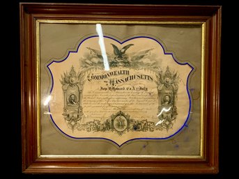 Antique Massachusetts Service Award John R. Howard Dated 1870