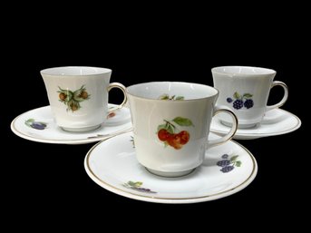 Three Patterned Vintage Espresso Cups