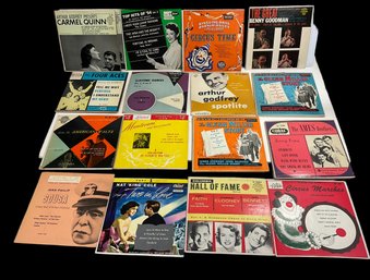 15 1950s And 60s Vintage  45 Records With Sleeves Four Aces Nat King Cole Tony Bennet Circus Music Etc