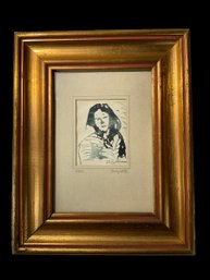 Signed Watercolor Of A Woman