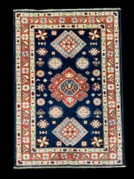 Wool And Cotton Blend Hand Woven Rug C