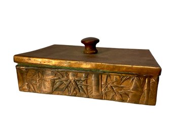 Decorative Antique Arts & Crafts Copper Box Full Of Seaglass