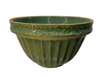Antique Stoneware Mixing Bowl Green
