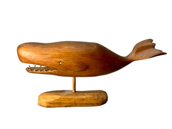 Carved Wooden Folk Art Whale