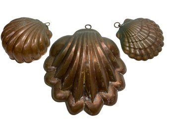 Vintage Shell Form Copper Molds Kitchen Decor
