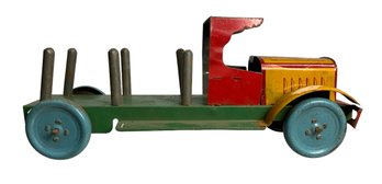 Early Lindstrom Tin Litho Toy Stake Truck 1920s Or 1930s