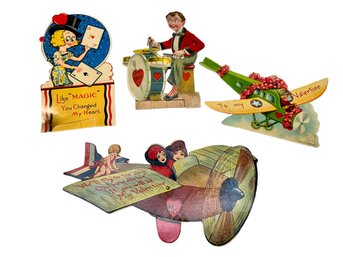 Antique Airplane And Oddball Valentine Cards 1920s/1930s