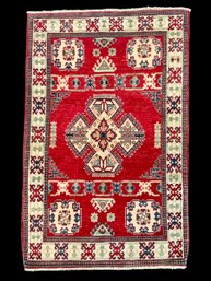 Wool And Cotton Blend Hand Woven Rug D