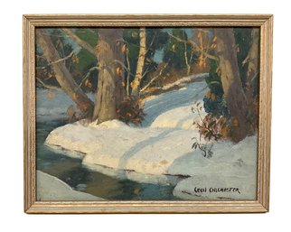 Oil On Board Winter Landscape By Cecil Chichester Signed