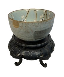 Vintage Japanese Porcelain Bowl On Stand