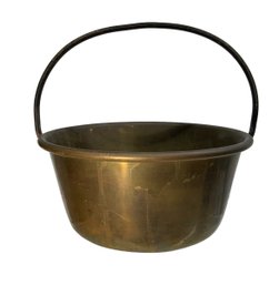 Vintage Brass And Iron Bucket With Fixed Handle