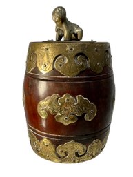 Antique Chinese Mahogany Spice Jar