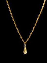 14K Gold Chain And Pearl Pendant Necklace