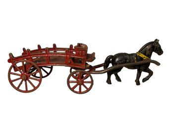 Antique Cast Iron Horse Drawn Carriage