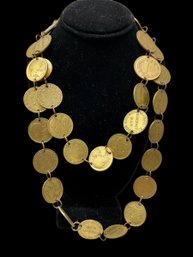 Long Antique Greek Coin Belt Or Necklace
