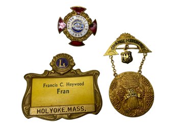 Vintage Or Antique Lions Club And Grange Member Medals