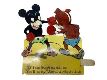 Boxing Mouse And Bulldog Valentine Card Mickey Mouse Wannabe