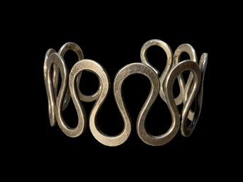 Funky Modernist Sterling Bracelet Marked Chas Handmade