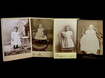 Four Antique Cabinet Card Baby Photos