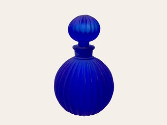 Small Vintage Cobalt Blue Perfume Bottle