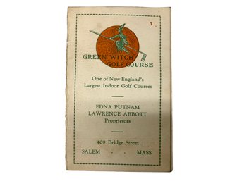 Antique Ephemera Green Witch Golf Course Scorecard