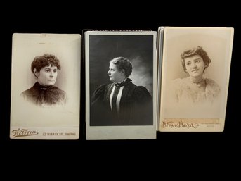 Eleven Antique Cabinet Cards Ladies Fashion Photos