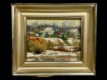 Winter Landscape Oil Painting By RAA Artist Arnold Knauth
