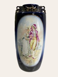 Pairpoint Limoges Large Vase Hand Painted W Courting Scene