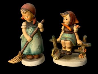Two Hummel Figurines Little Sweeper And Just Resting