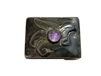 Tiny Sterling Art Nouveau Pill Box