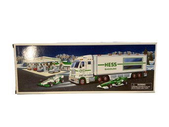 2003 Vintage Hess Toy Truck With Race Cars  New In Box