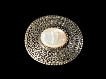 Antique/Vintage Sterling And Mother Of Pearl Brooch