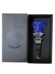Rosenthal Versace Glass Wine Stopper In Box