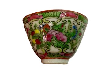 Small Antique Famille Rose Porcelain Cup