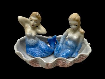 Antique Mermaid Salt And Pepper Porcelain