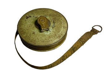 Antique 50 Foot Cloth Tape Measure Patented Oct 12 1897