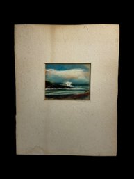Vintage Pastel On Paper Of Crashing Surf Signed Erickson