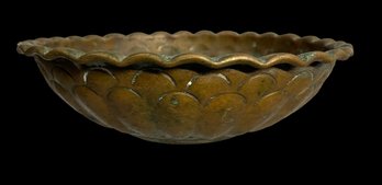 Vintage Small Copper Plated Metal Bowl Lotus Form
