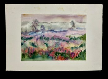 Modern Impressionist Watercolor Of A Landscape Signed JMB