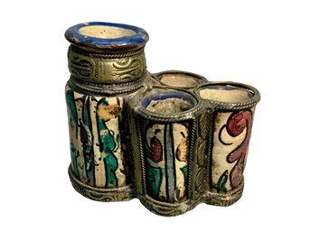 Moroccan Ceramic Inkwell