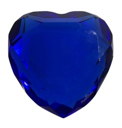 Rosenthal Glass Cobalt Blue Heart Paperweight