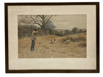 Arthur Burdett Frost (1851-1928) Quail Shooting  Chromolithograph Print Hunting Scene