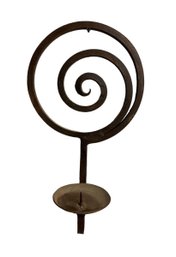 Large Wrought Iron Spiral Wall Sconce Candle Holder Made In Mexico 16 Inches Tall