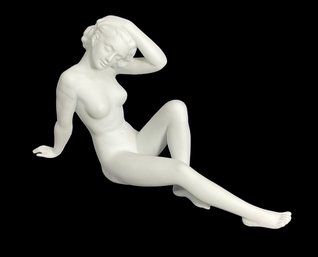 German Kaiser Porzellan Porcelain Figurine Of A Nude Woman Reclining Marked
