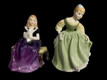 Vintage Royal Doulton Porcelain Figurines Fair Maiden And Affection 1966 And 1964